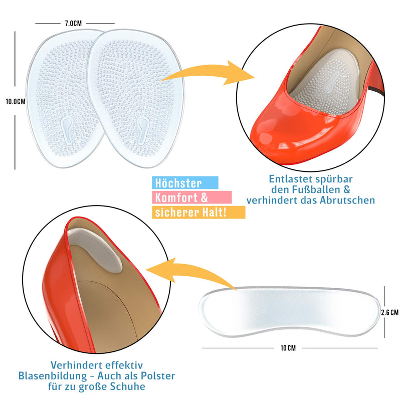 ORTHOPEO Premium Fersenpolster I Silikon I Gel I gegen Blasen & Reibung I 14er Set Silikonpolster Gelpolster Gelkissen Fersenschutz Ballenpolster Antirutsch im Schuh High Heels Schuhpolster