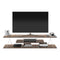 [en.casa] TV Board Säffle Fernsehtisch mit 2 Ablagen Lowboard 180 x 33 x 30 cm Sideboard Walnuss-Optik/Chromfarben