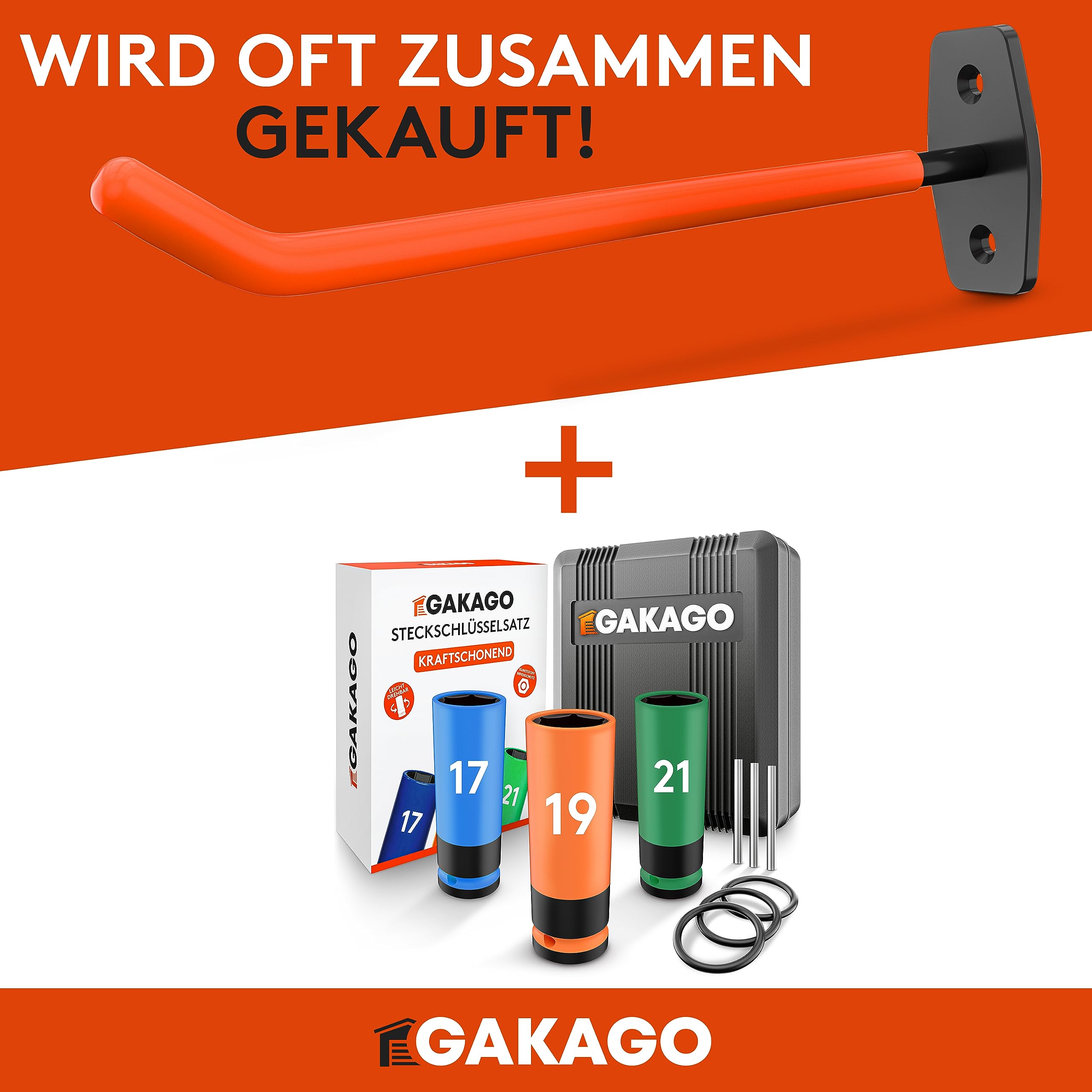 Gakago Reifenhalter Wandhalterung – 4er Felgenhalter Wand Set inkl. Schrauben & Dübel mit Montageanleitung - Extra Lange Reifen Wandhalterung - Halter für Autoreifen & Felgen zum Lagern