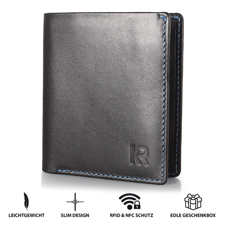 KRONIFY RFID Geldbeutel Herren klein mit Münzfach I geprüfter RFID Schutz