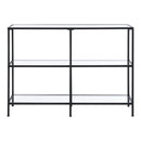 [en.casa] Konsolentisch Perstorp 100x30x73cm Flurtisch Sideboard Beistelltisch Tisch Stahlgestell Gehärtetes Glas Schwarz