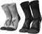 Alpen Bears Premium Wandersocken aus Merinowolle – [2 Paar] – Professionelle Trekkingsocken für Damen, Herren & Kinder, Grau/Schwarz, 39-42