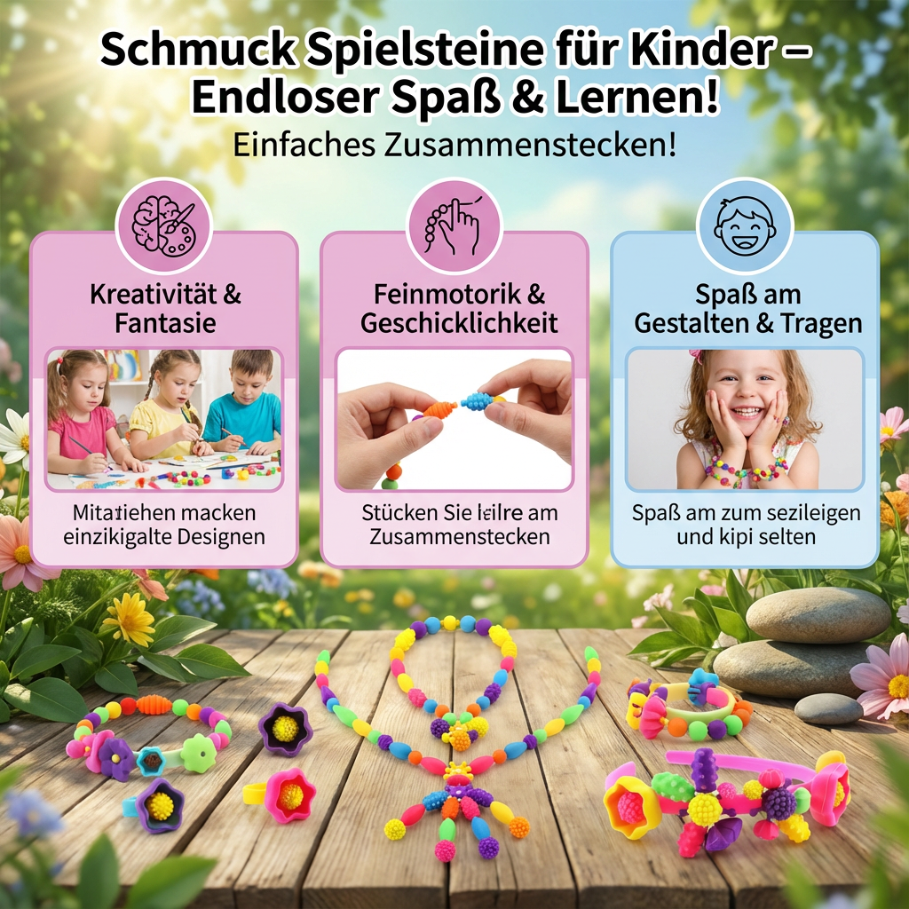 Rebolet | Kinder Schmuck Spielsteine Kreativ Set