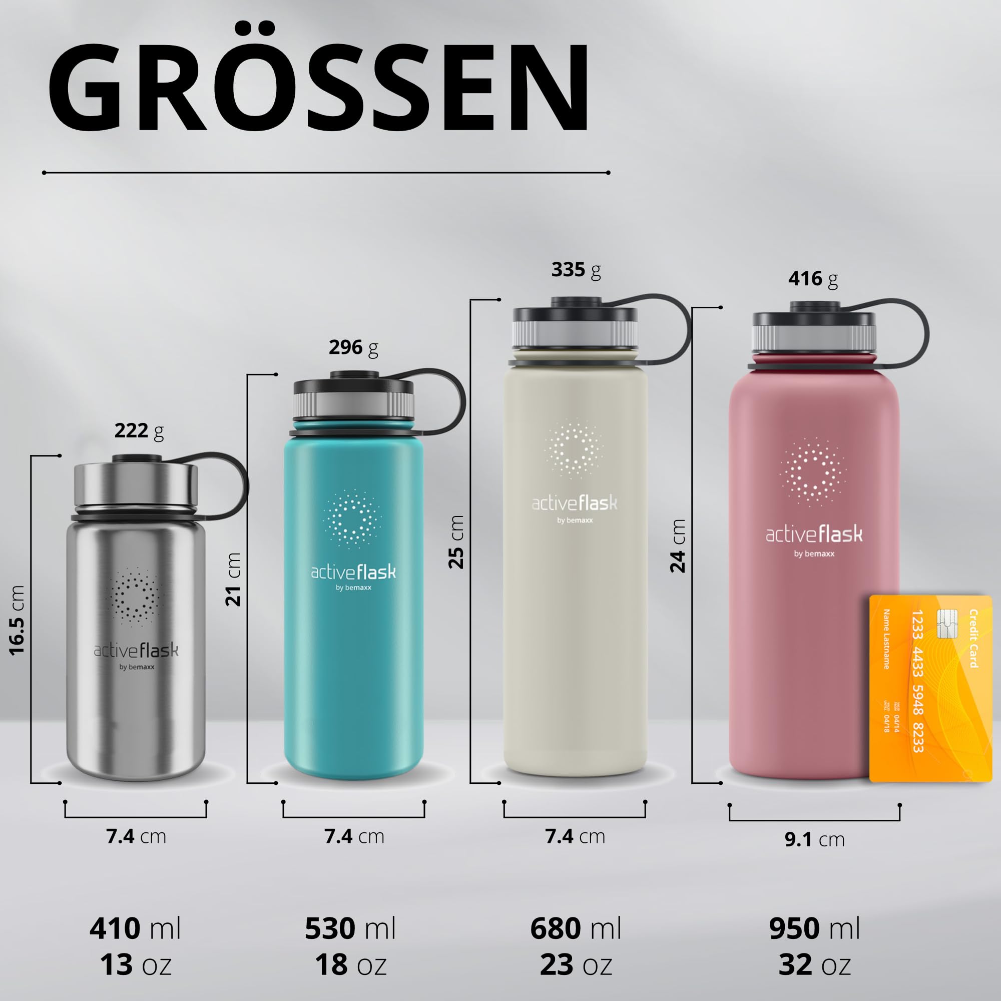 Trinkflasche Edelstahl ACTIVE FLASK + Strohhalm (3 Deckel) BPA-frei, Auslaufsicher, Kohlensäure geeignet - Wasserflasche Fahrrad Thermosflasche Isoliert Isolierflasche Sport Wasser Flasche Kinder Tee