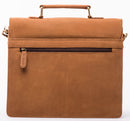 LEABAGS 'Haarlem' Aktentasche Echt-Leder Umhängetasche Tablettasche Schultertasche Herren und Damen DIN A4 Format Vintage Look Ledertasche Henkeltasche Businesstasche Unitasche Büro