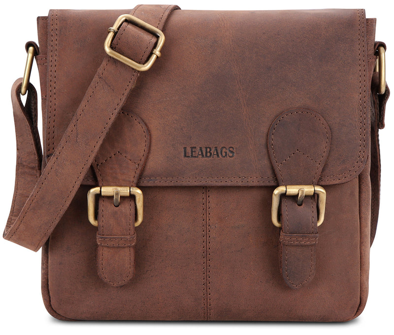 LEABAGS Sanford Umhängetasche aus echtem Büffel-Leder im Vintage Look - Muskat