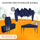 Kronenburg Faltpavillon wasserdicht Dachmaß 3 x 3 m UV Schutz 50+ Pavillon in Blau mit 4 Seitenteilen