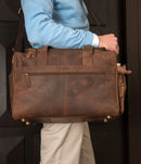 LEABAGS James Leder-Reisetasche I Weekender aus echtem Leder im Vintage Look I Ledertasche I Sporttasche I 60x30x30cm