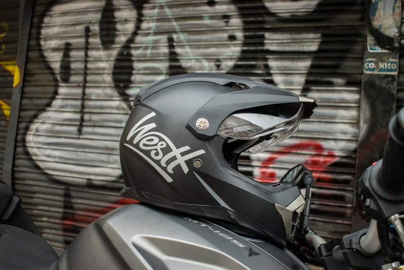 WESTT Cross X Motorrad-Helm I Motocross-Helm I Motorradhelm schwarz-matt I Motocross-Helm mit Visier I Cross-Helm-Herren I Fullface-Helm I MTB-Helm I Quad-Helm I ECE Zertifiziert I Größe L