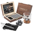 Whisky Steine Set - 12 Wiederverwendbare Basalt Eiswürfel, Zange + Stoffbeutel, Whiskey Ice Cubes Kühlsteine Bar Zubehör Cocktail Rocks Gin Stones Dekorationszubehör Geschenk Whiskysteine