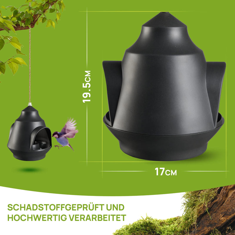 LETTBOX Vogelhaus zum Aufhängen | Vogelfutterhaus wetterfest | Vogelhäuschen mit Futterspender & Vogeltränke | Modernes Futterhaus für Vögel | Futterstation Vögel