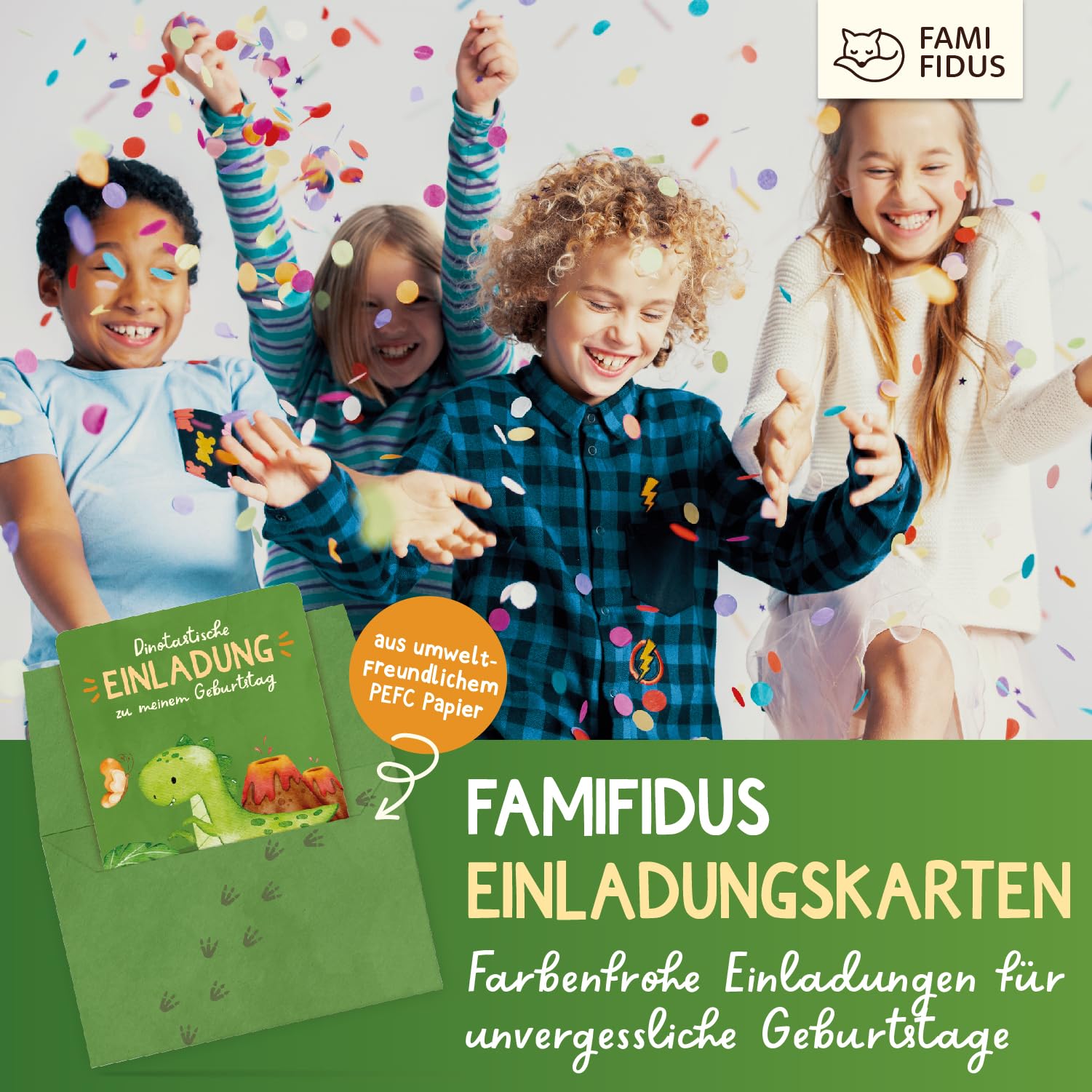 Famifidus 12x Einladungskarten Kindergeburtstag mit Kindertattoos I Einladungskarten Geburtstag in verschiedenen Motiven I Einladungskarten Kindergeburtstag Mädchen & Jungen (Einhörner)