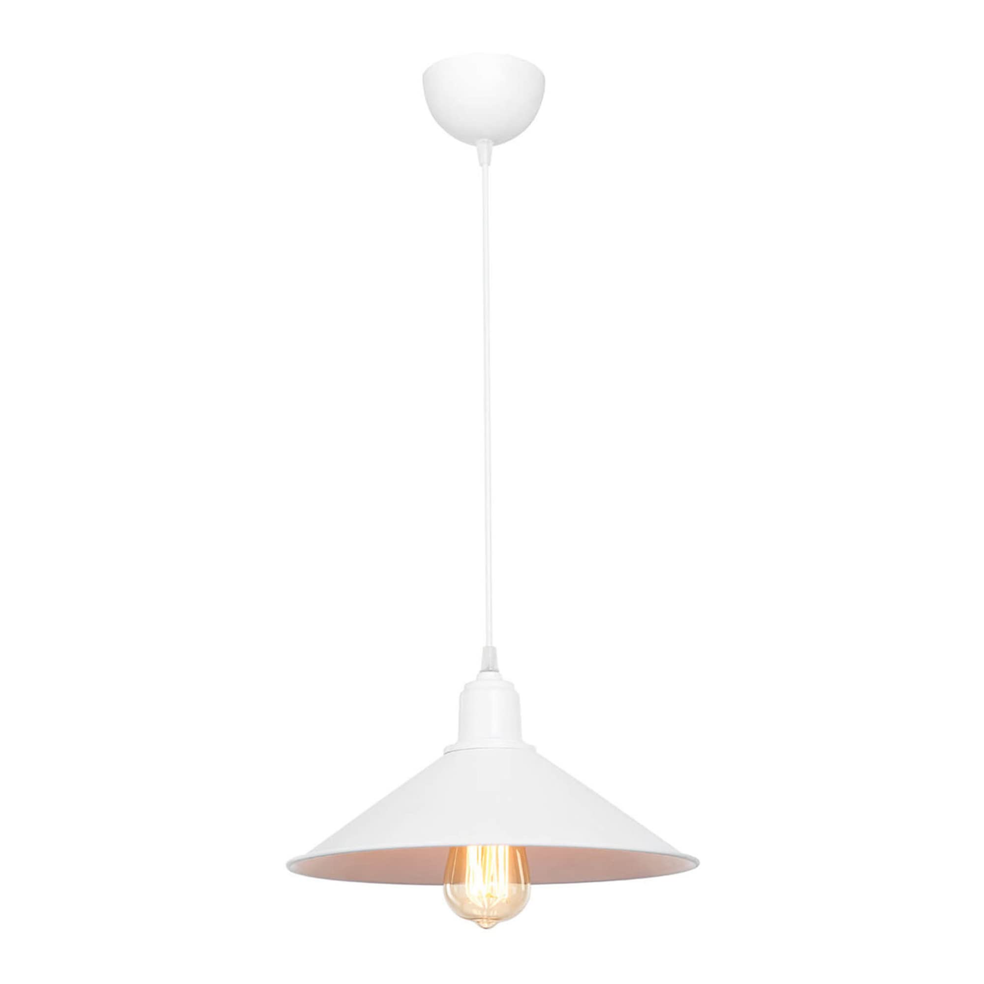 lux.pro Pendelleuchte Hinckley Hängelampe Weiß Wohnzimmerlampe Retro 1 x E27 Küchenlampe hängend Industriedesign