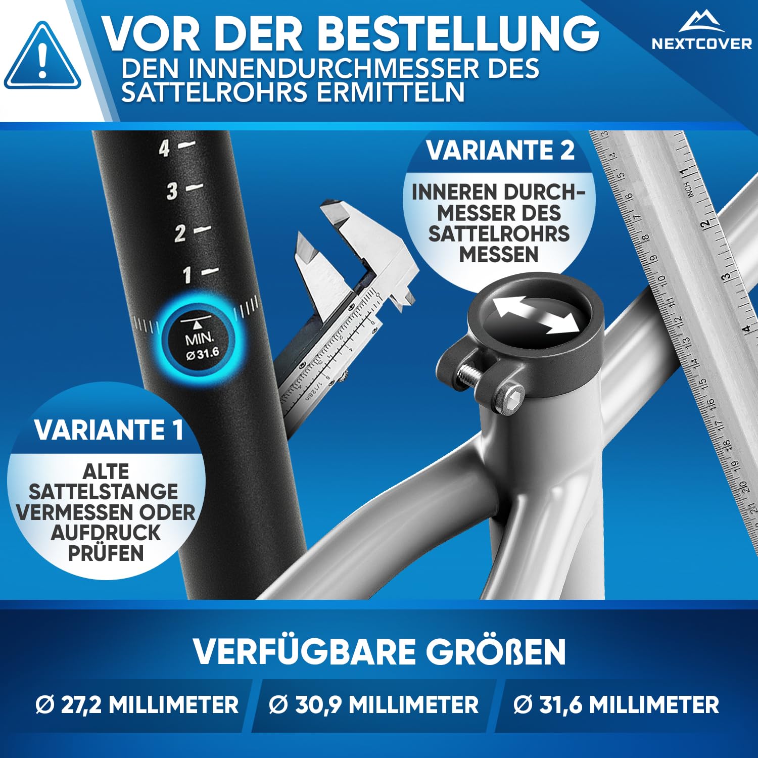 NEXTCOVER® Sattelstütze gefedert mit 30.9mm Durchmesser und [Comfort-Spring] Technologie I gefederte Sattelstütze, Sattelstange, Federsattelstütze, Sattelfederung