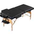 Yaheetech Mobile Massagelige 2 Zonen Massagetisch mit Holzfüßen und Tragetasche Höhenverstellbare Massagebank Klappbare Kosmetikliege 70 cm Breit, Schwarz