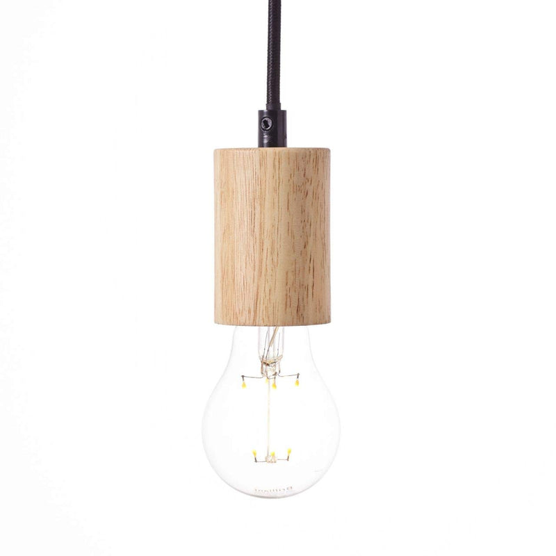 Brilliant Lampe Jenji Pendelleuchte 5flg holz hell/schwarz | 5x A60, E27, 40W, geeignet für Normallampen (nicht enthalten) | Kabel kürzbar