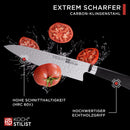 Kochstilist® Premium Chefmesser 20 cm [+ inkl. Geschenkbox] Das Profi-Kochmesser aus extrem scharfem X75-Carbonstahl-Plus - Küchenmesser, Fleischmesser, Allzweckmesser mit edlem Echtholzgriff