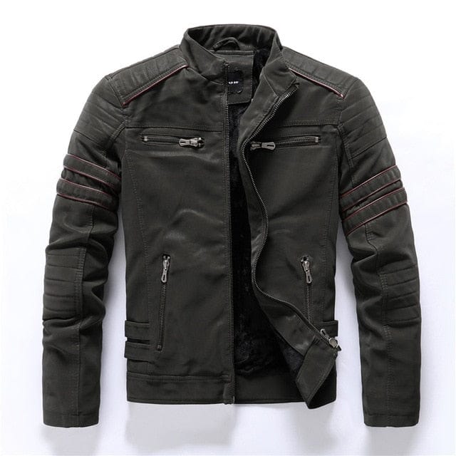 Kunstlederjacke mit Fleecefutter