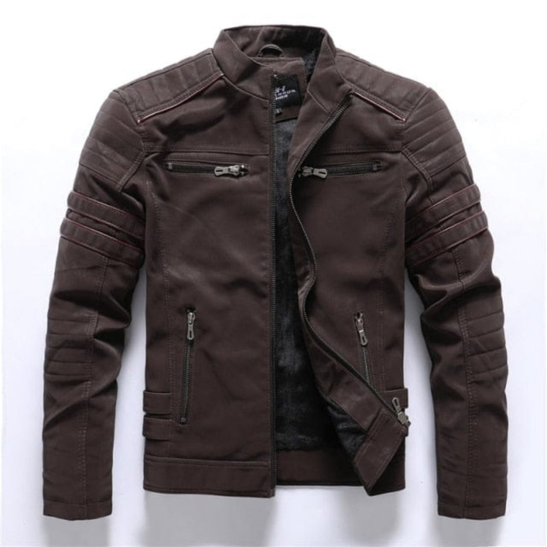 Kunstlederjacke mit Fleecefutter