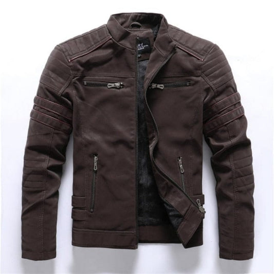 Kunstlederjacke mit Fleecefutter