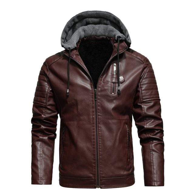 Tactical-Lederjacke mit Fleecefutter