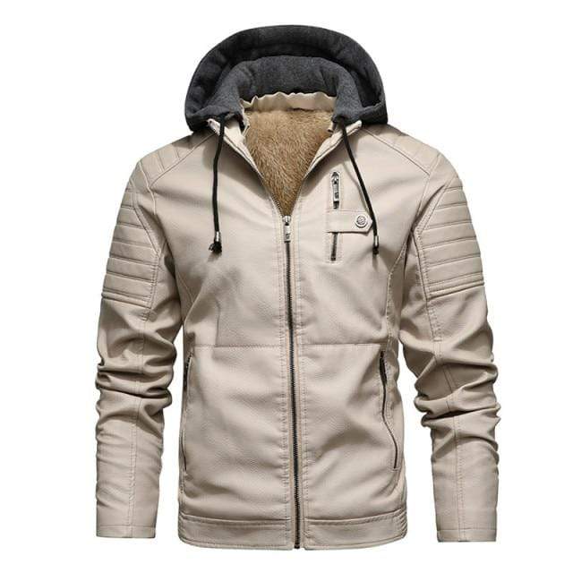 Tactical-Lederjacke mit Fleecefutter