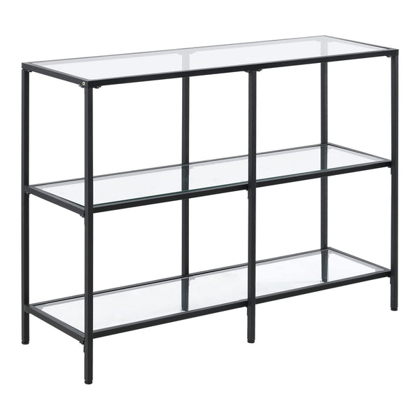 [en.casa] Konsolentisch Perstorp 100x30x73cm Flurtisch Sideboard Beistelltisch Tisch Stahlgestell Gehärtetes Glas Schwarz