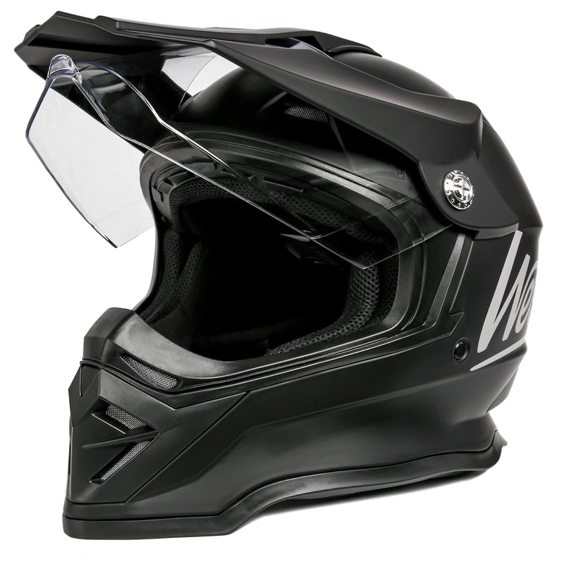 WESTT Cross X Motorrad-Helm I Motocross-Helm I Motorradhelm schwarz-matt I Motocross-Helm mit Visier I Cross-Helm-Herren I Fullface-Helm I MTB-Helm I Quad-Helm I ECE Zertifiziert I Größe S