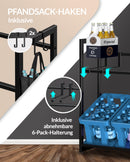 Heldenwunder Getränkekistenregal (6 Kästen) Metall Sixpack-Halter, 2 Haken | Standfest Freistehend Höhenverstellbar + Videoanleitung | Getränke-Kisten-Regal Getränke-Regal Bier-Kisten Wein-Regal
