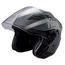 Westt Jethelm mit Visier & Sonnenblende Motorradhelm Herren Damen Rollerhelm Mopedhelm Mofa Chopper Helm Motorrad Halbhelm Open-Face-Helm Pilotenhelm ECE DOT Zertifiziert, matt grau, S (53-54 cm)