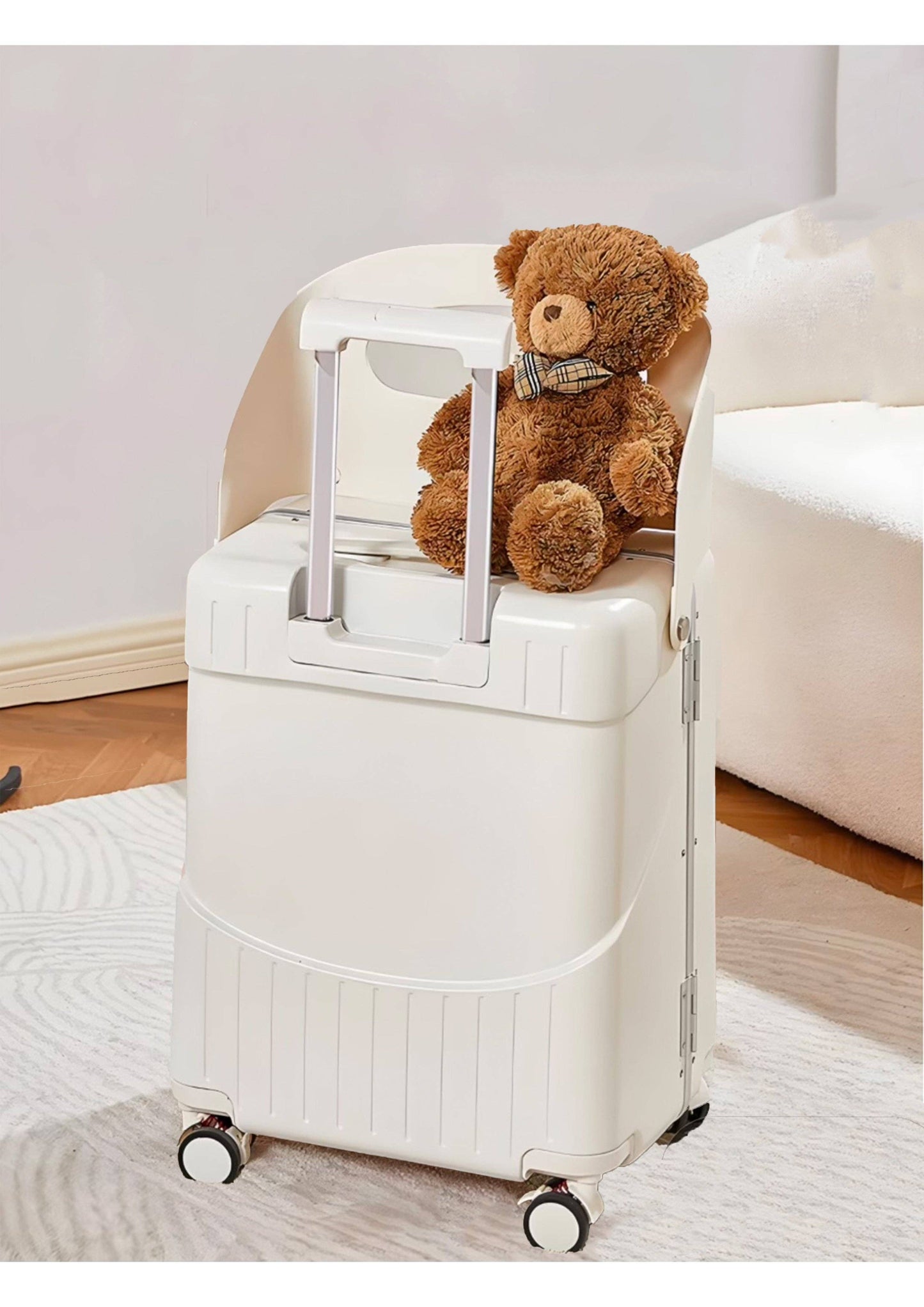 Rebolet| Handgepäckkoffer EASY mit Sitz und klappbarer Rückenlehne