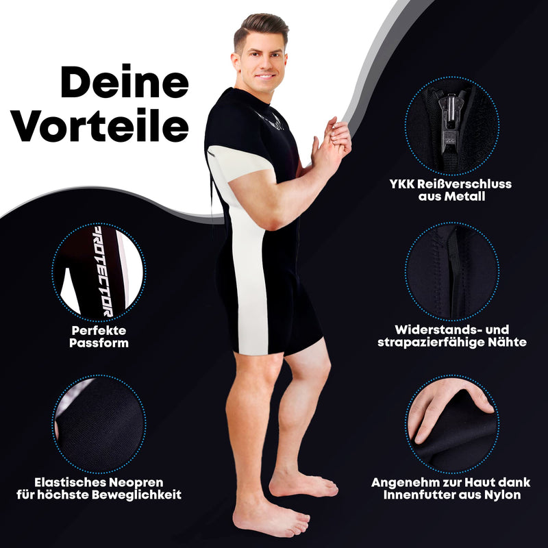 T´SUITS Neoprenanzug Damen [3mm, Shorty, Protector-I] | Tauchen, Schwimmen, Surfen, Kiten, Wasserski, Rafting - Jetzt Größe Wählen (XS, Damen Aquamarine/Schwarz)