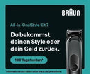 Braun Series 7 All-In-One Bartpflege Bodygroomer Set, 17-in-1 Barttrimmer, Trimmer/Haarschneider Herren, Haarschneidemaschine, wasserdicht, 100 Min. kabellose Laufzeit, Geschenk Mann, MGK7491