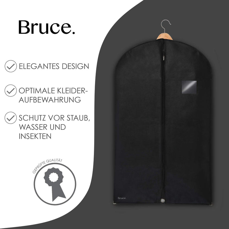 Bruce.® 5 x Premium Kleidersack I 120 x 60 cm I Optimierte Materialstärke von 120 GSM I Hochwertige Kleiderhülle für Anzug und Kleid I Atmungsaktive Anzugtasche für Reisen