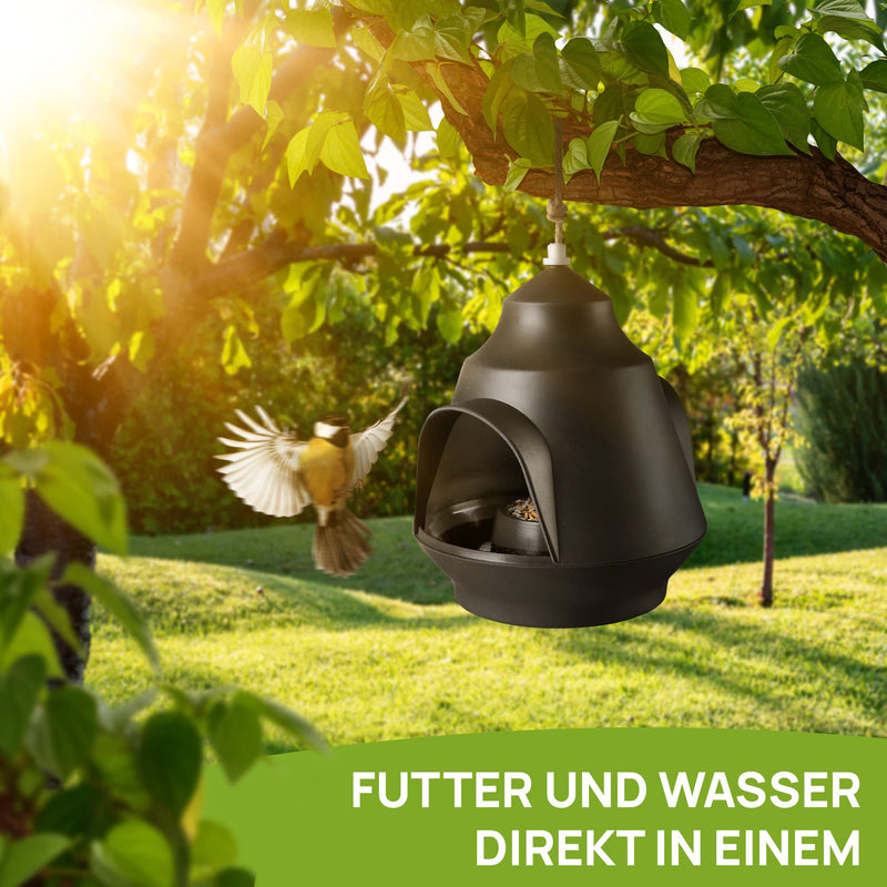 LETTBOX Vogelhaus zum Aufhängen | Vogelfutterhaus wetterfest | Vogelhäuschen mit Futterspender & Vogeltränke | Modernes Futterhaus für Vögel | Futterstation Vögel