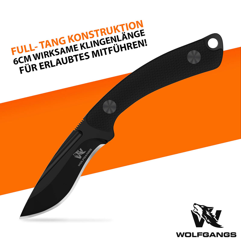 Wolfgangs VERITI Neck Knife Messer - inklusive Kydex Scheide und Kugel Halskette zum umhängen - Mini Tactical Survival Outdoor Messer für verstecktes tragen