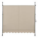 pro.tec Klemmmarkise Stem Markise ohne Bohren 150 x 120 x 220-309 cm Balkonmarkise mit Handkurbel Sonnenschutz Stahlgestell Sandfarben