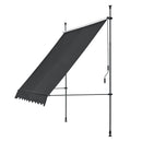 pro.tec Klemmmarkise Stem Markise ohne Bohren 200 x 120 x 220-309 cm Balkonmarkise mit Handkurbel Sonnenschutz Stahlgestell Schwarz