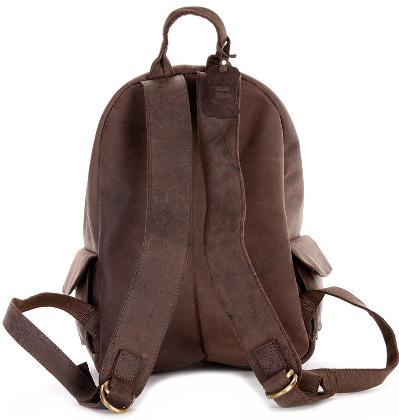 LEABAGS Leder Rucksack Damen & Herren I Kamerarucksack I Echtleder Premium Kameratasche I Eleganter Backpack Frauen & Männer I Kamerakoffer I Lederrucksack I Nature Dunkelbraun