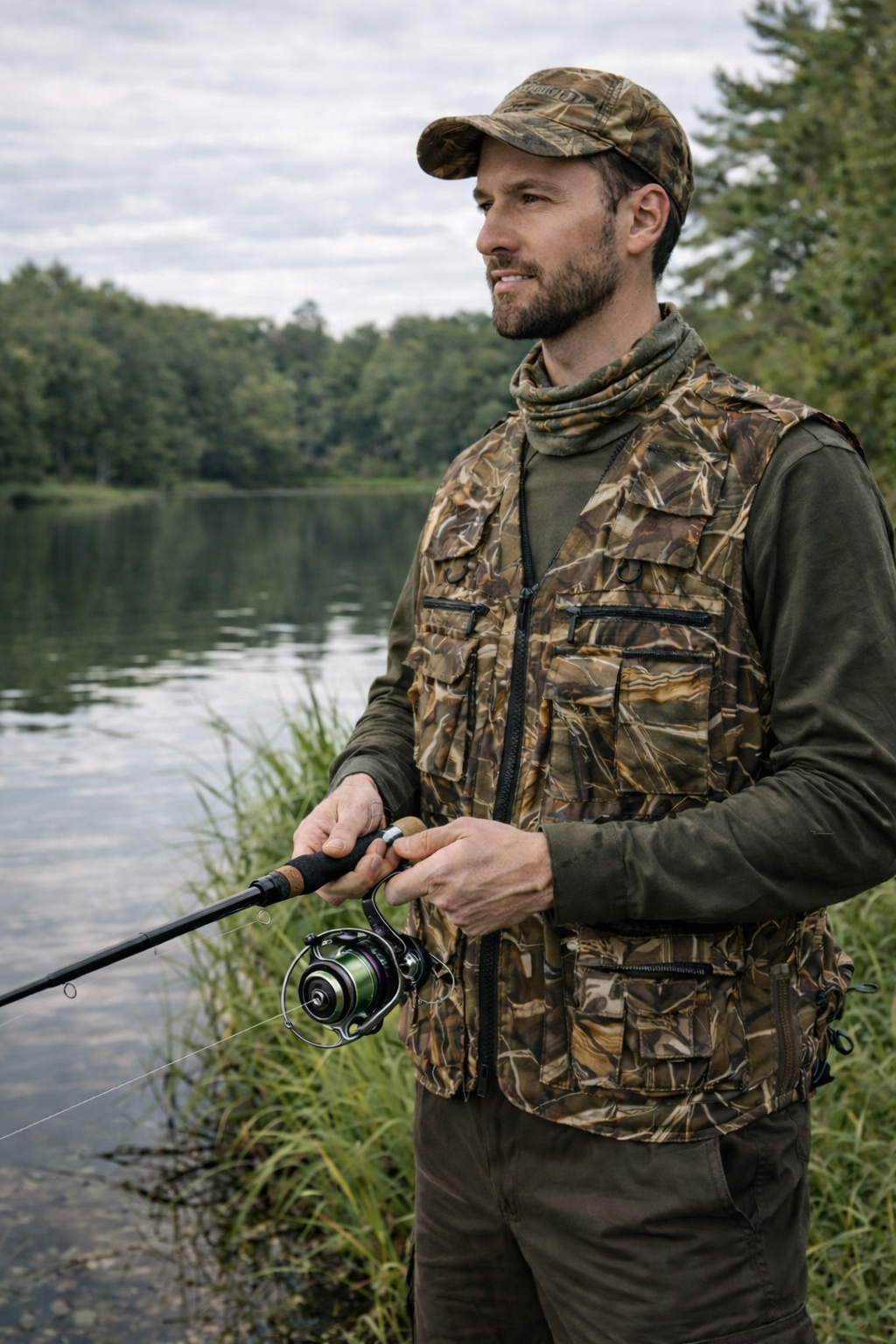 Herren Camouflage-Utility-Weste – Multitaschen-Feldweste