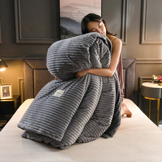 Rebolet | DreamWeave – Winter Bettbezug Samt-Fleece Schneeflocke Edition – Warm & Luxuriös