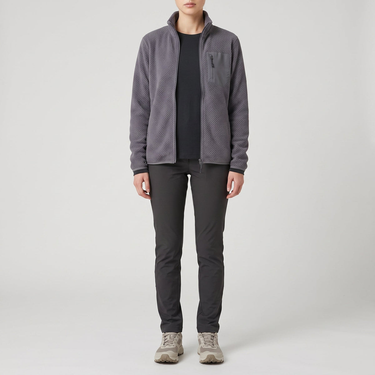 Damen Fleecejacke – durchgehender Reißverschluss zum Wandern