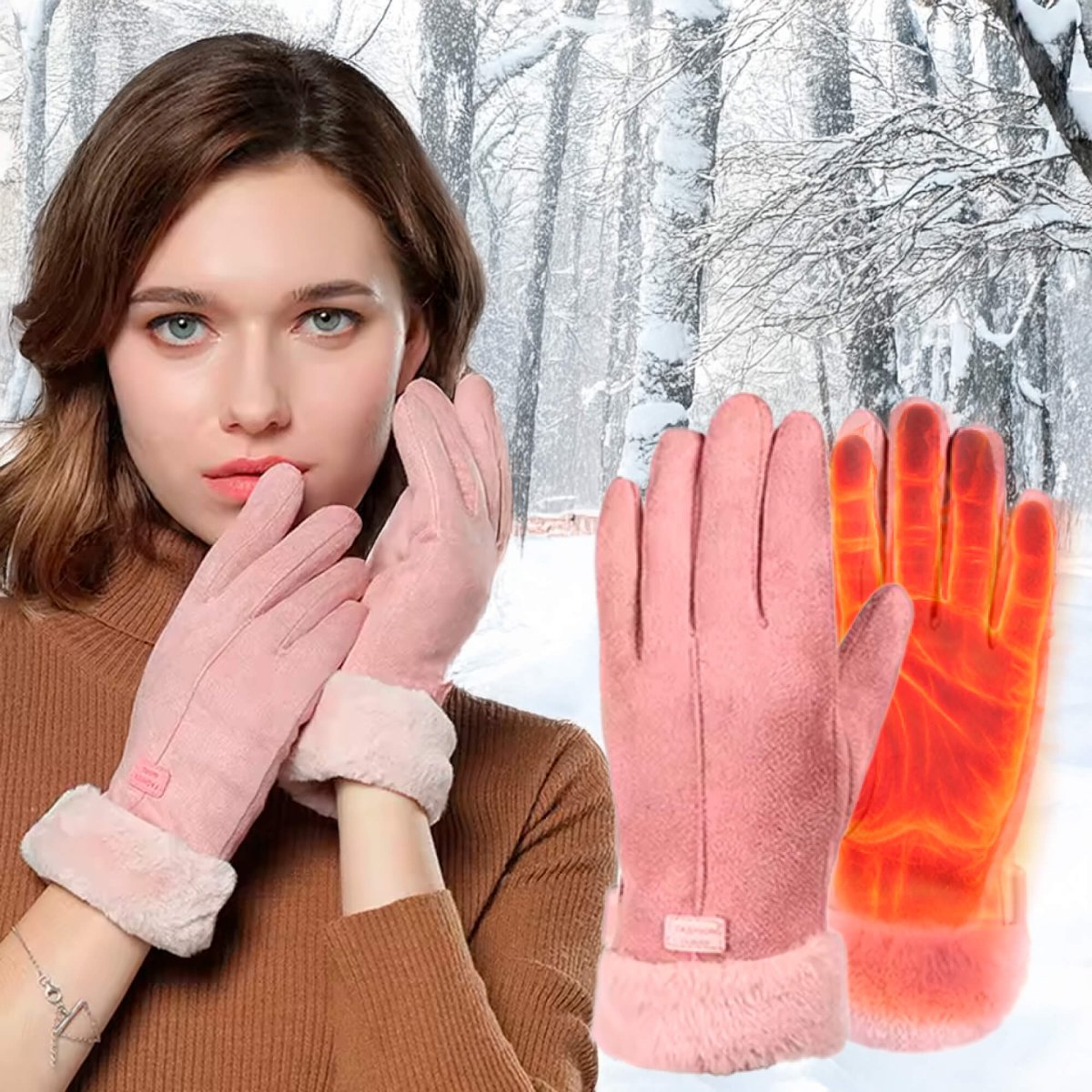 Verstellbare Heizhandschuhe für Damen wasserdicht