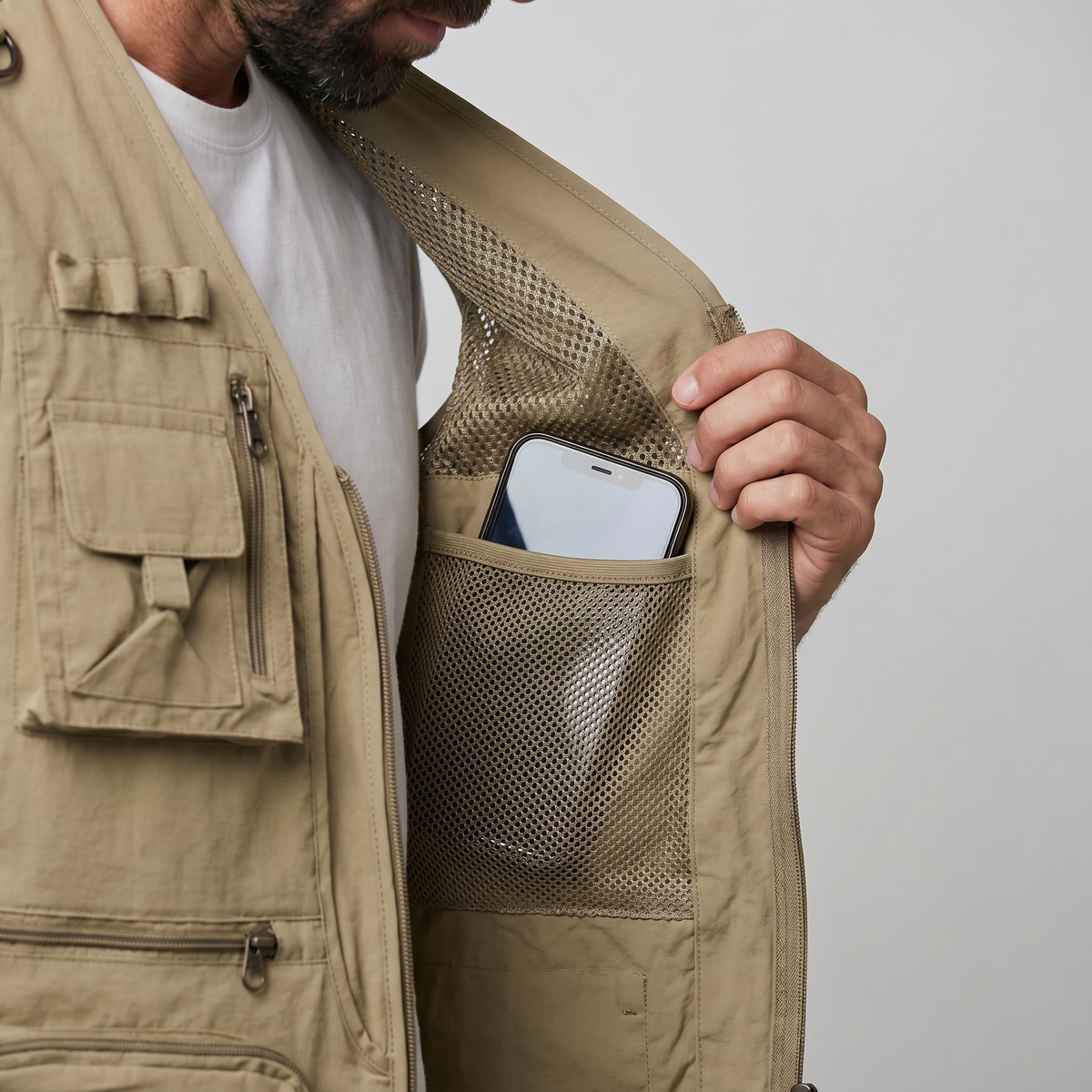 Atmungsaktive Outdoor-Utility-Weste – leichtes Mesh-Design