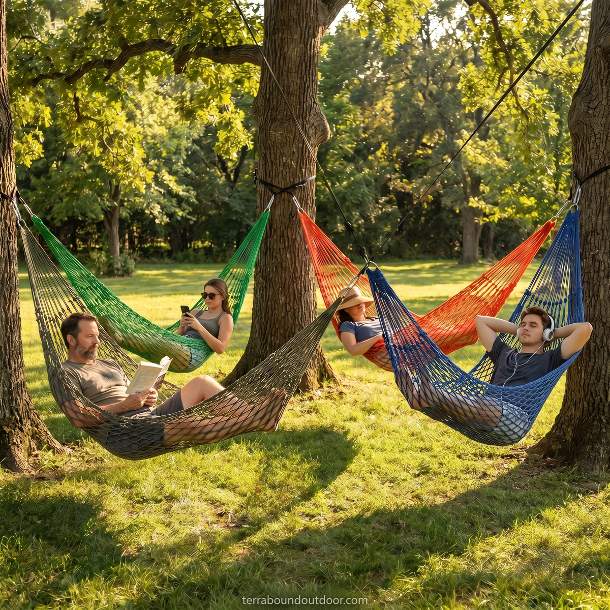 Leichte Mesh-Camping-Hängematte – atmungsaktives Nylongewebe