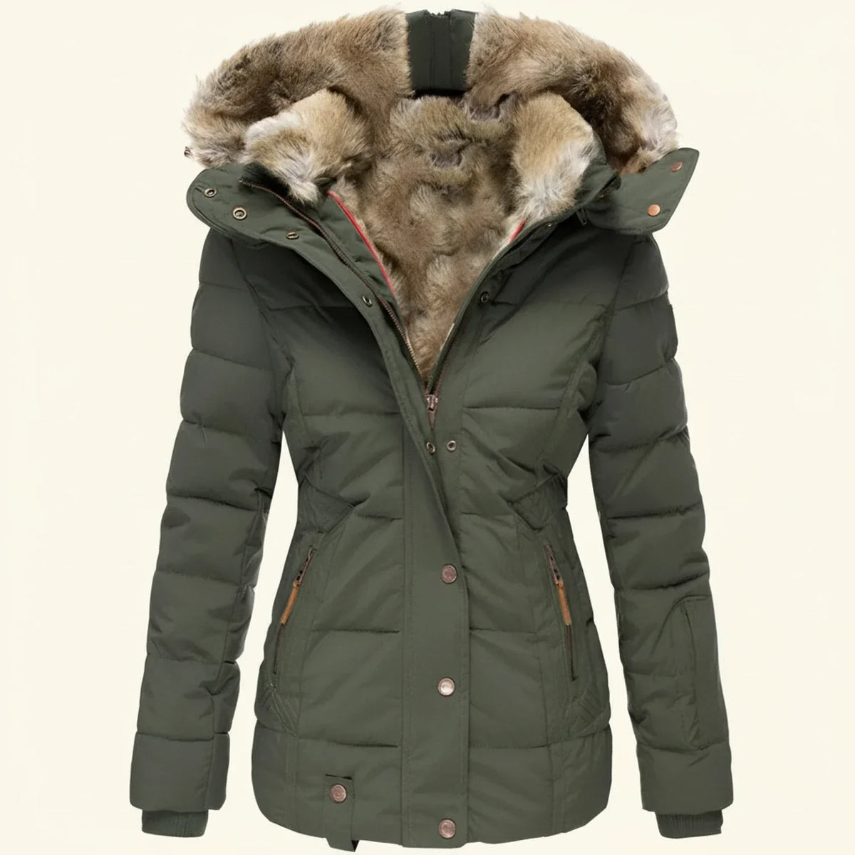 Winter-Steppjacke mit Kapuze für Damen