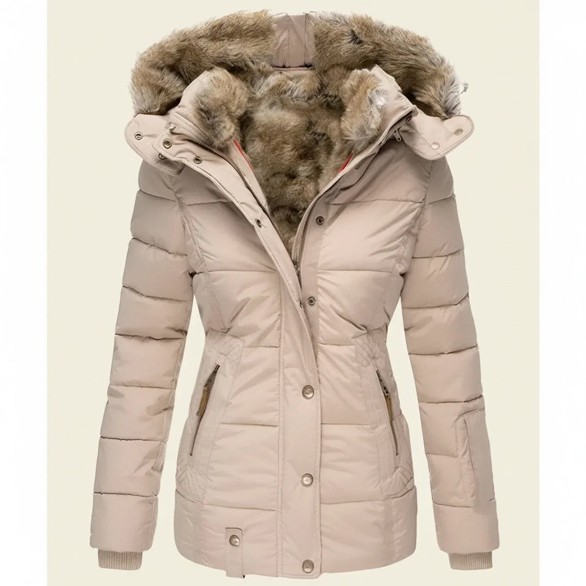Winter-Steppjacke mit Kapuze für Damen