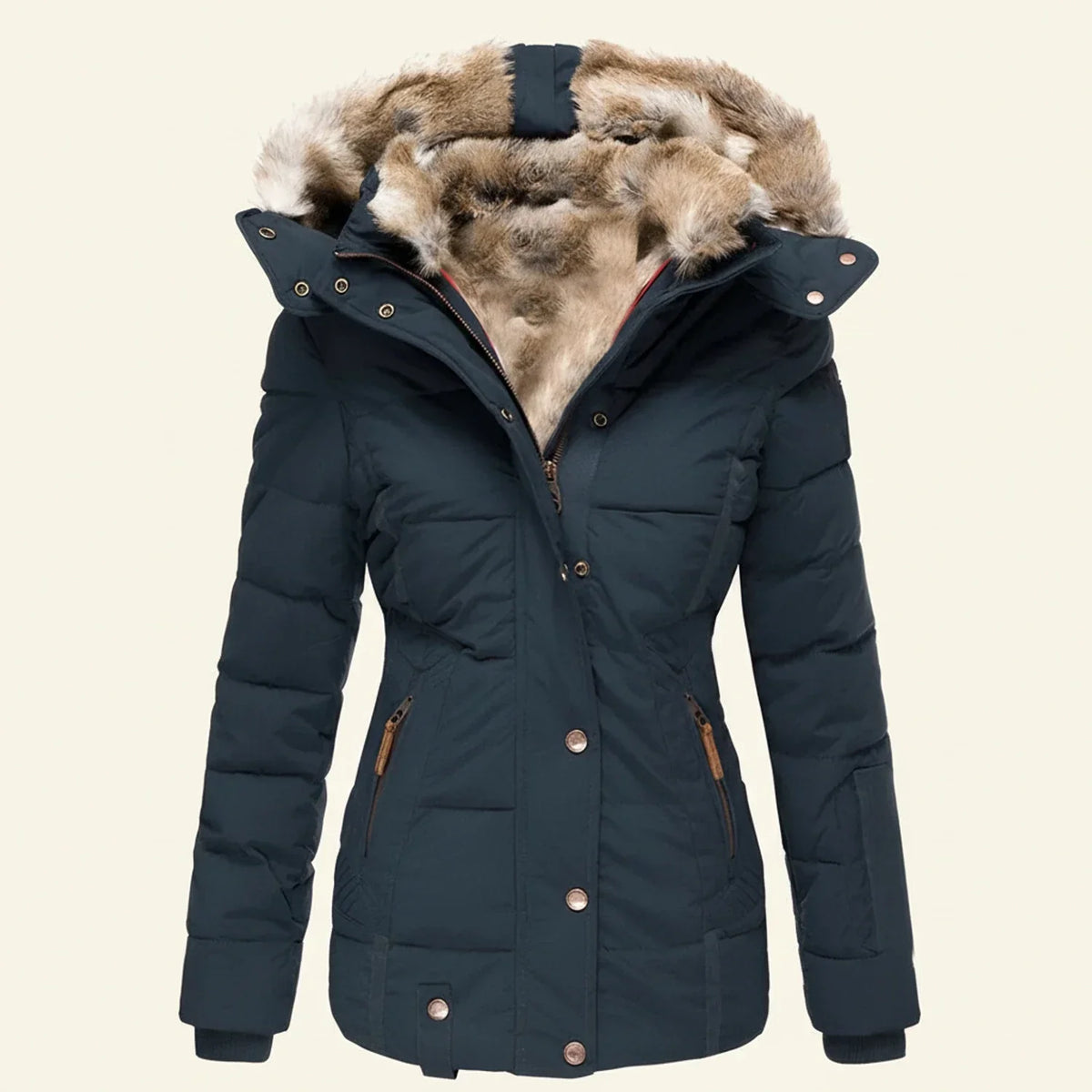 Winter-Steppjacke mit Kapuze für Damen