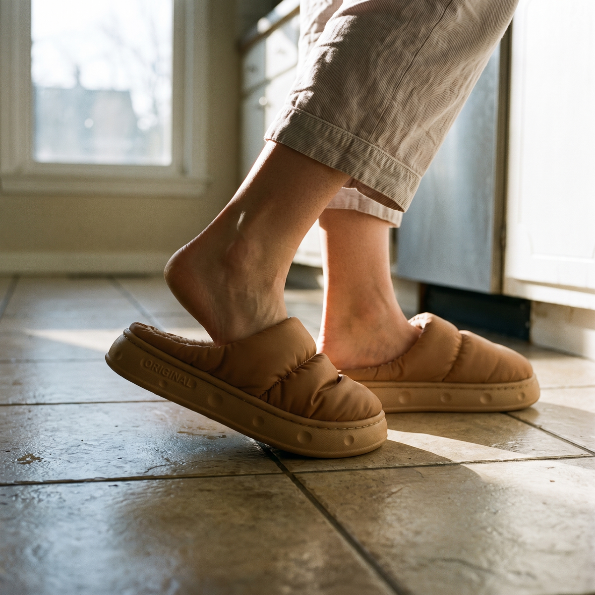 Gesteppte Hausschuhe – Fleece-gefüttert, rutschfest, gepolsterter Komfort