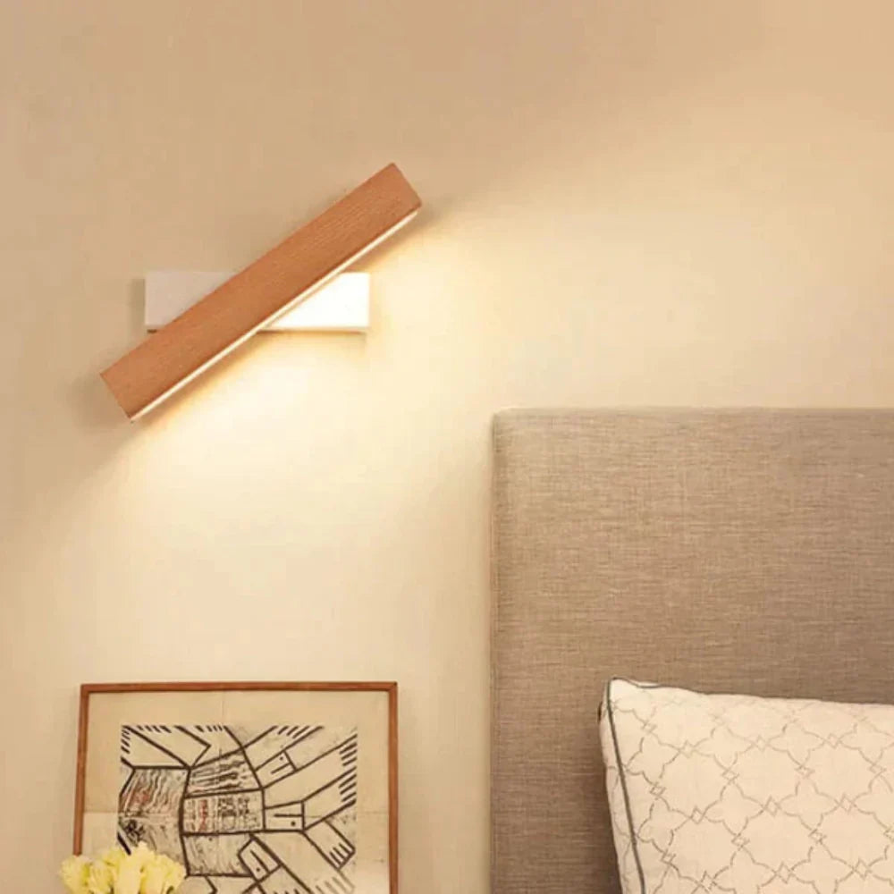 Rebolet | Moderne LED-Wandlampe mit drehbarem Holzdesign – Energiesparend und verstellbar